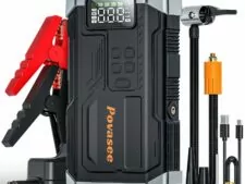 [2025NEW Model] 5000A Jump Starter with Air Compressor,Battery Jumper Starter Portable with 150PSI Tire Inflator 12V Jump Box with LCD Display,Flashlight,Storage Case (Up 9L Gas/8L Diesel Engine